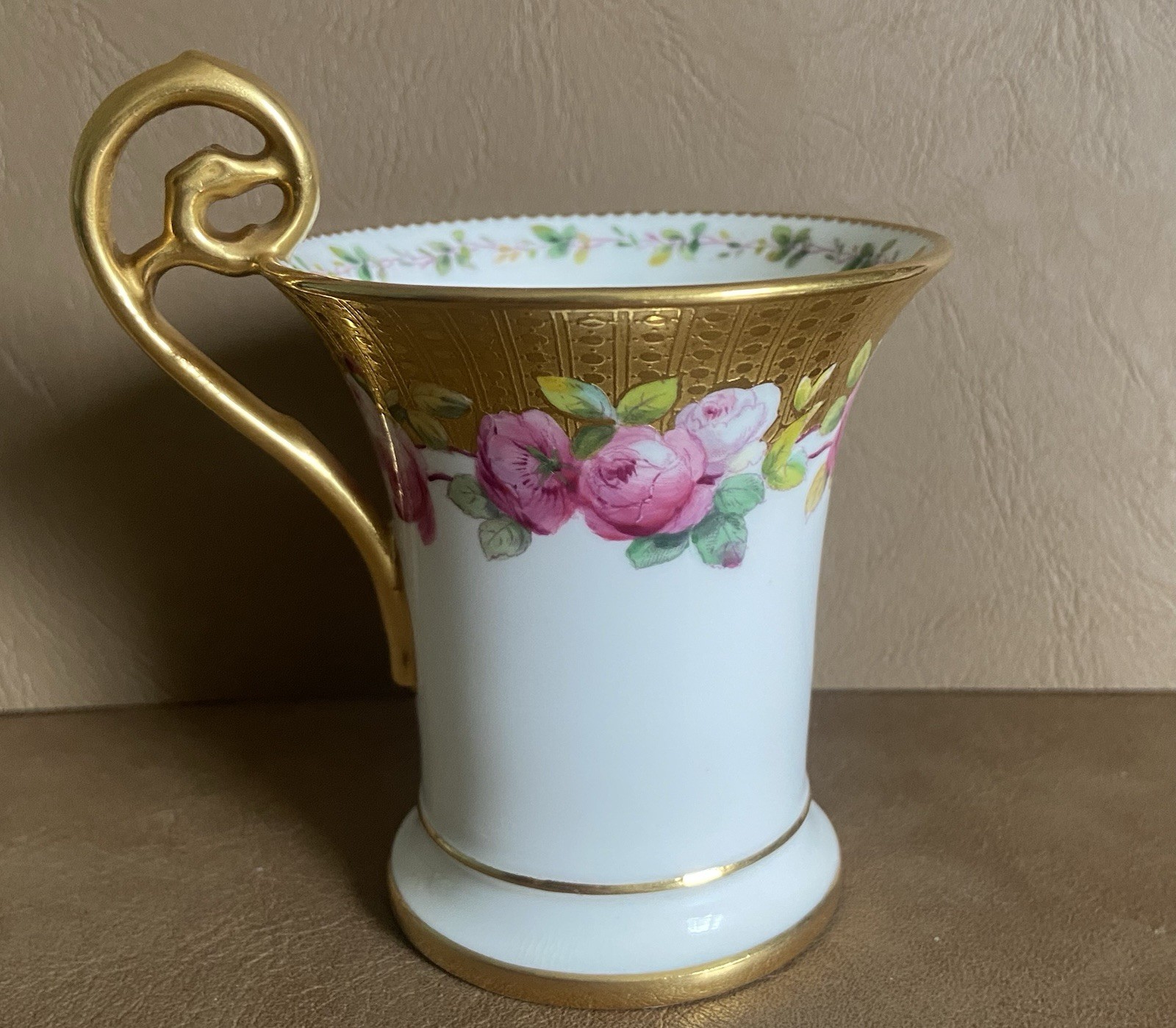 Antique Minton England Tall Chocolate Cup Davis Collamore NY C 1900
