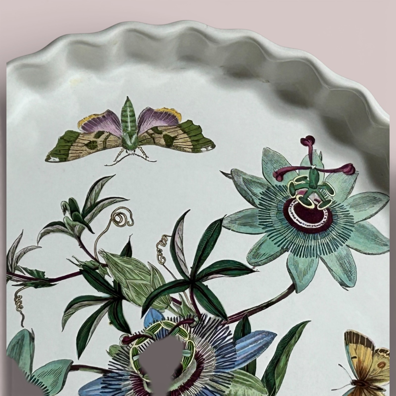 Portmeirion Botanic Garden Quiche Dish Passiflora Caerulea Blue Passion Flower