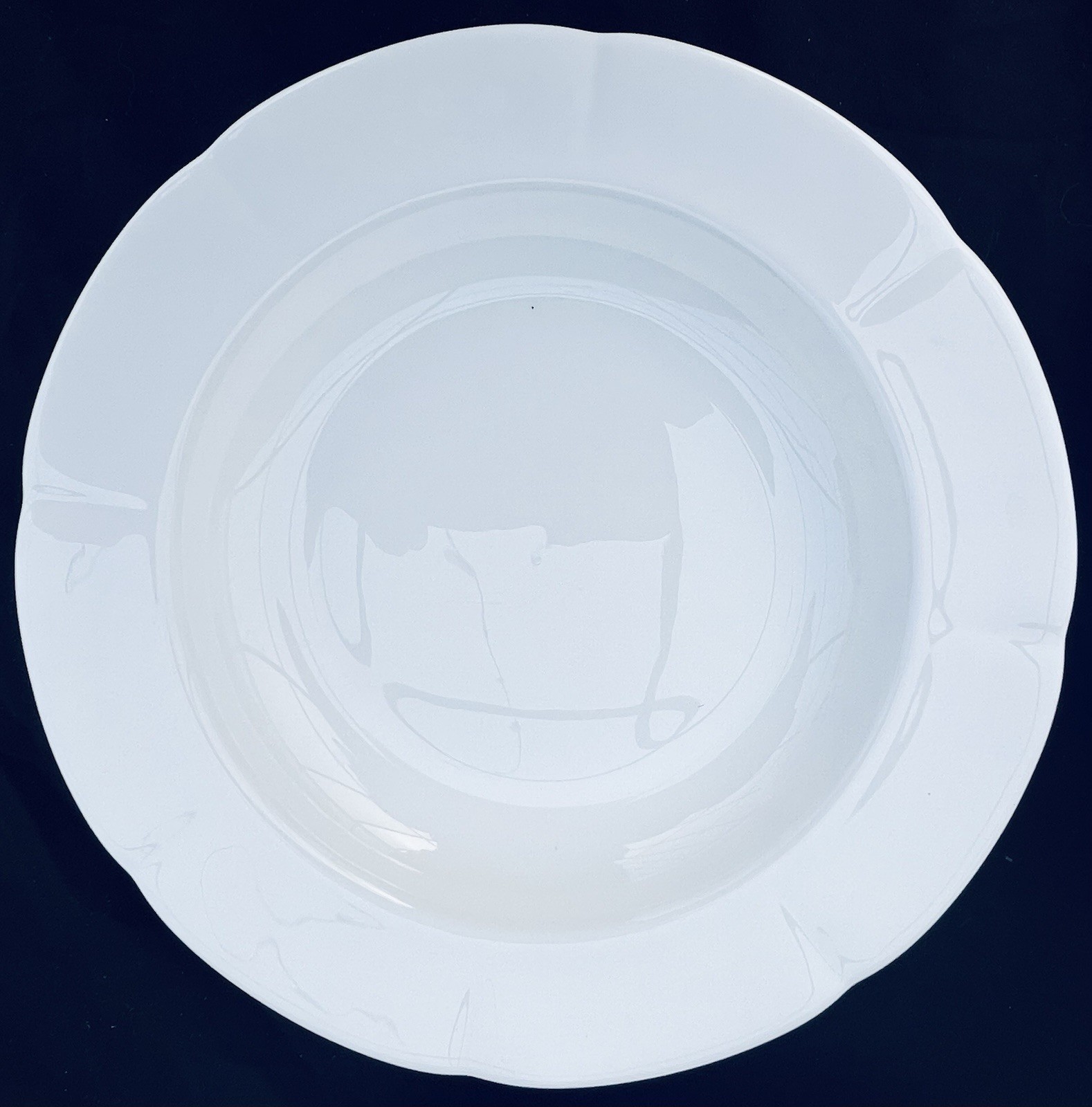 4 Block Bone China Windsor White 8.75” Soup-saladPlates Scalloped Ex. Condition