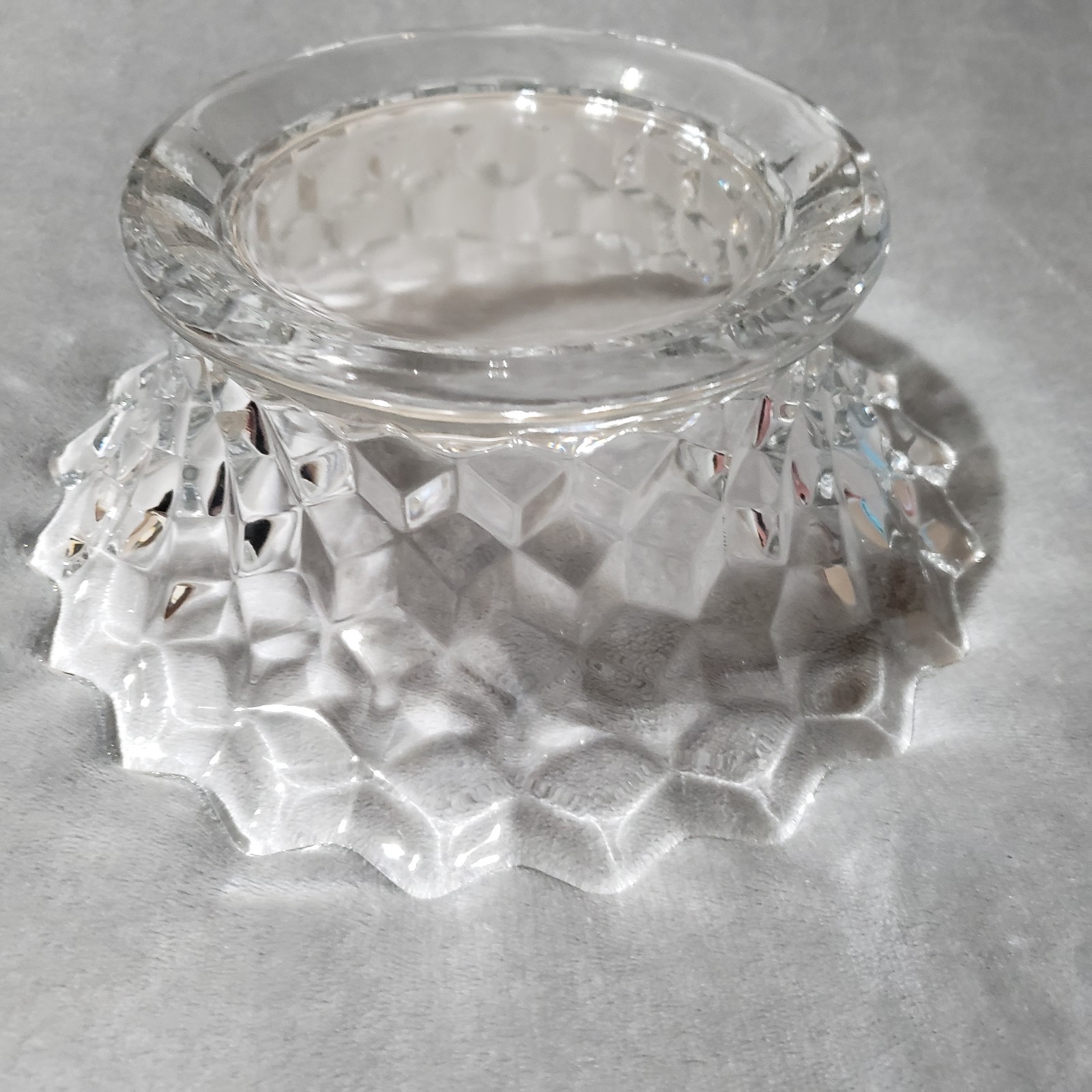 Fostoria American Punch Bowl Base, Vintage Elegant Glass, Centerpiece 9 1/4″ VG