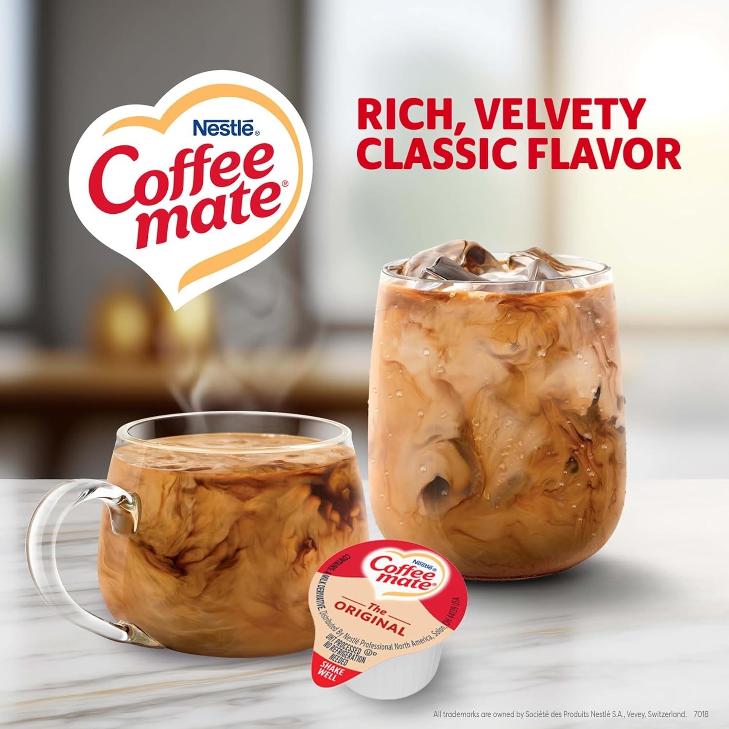 Velvety Smooth Liquid Coffee Creamer Singles – Lactose-Free & Kosher, 180 Pack