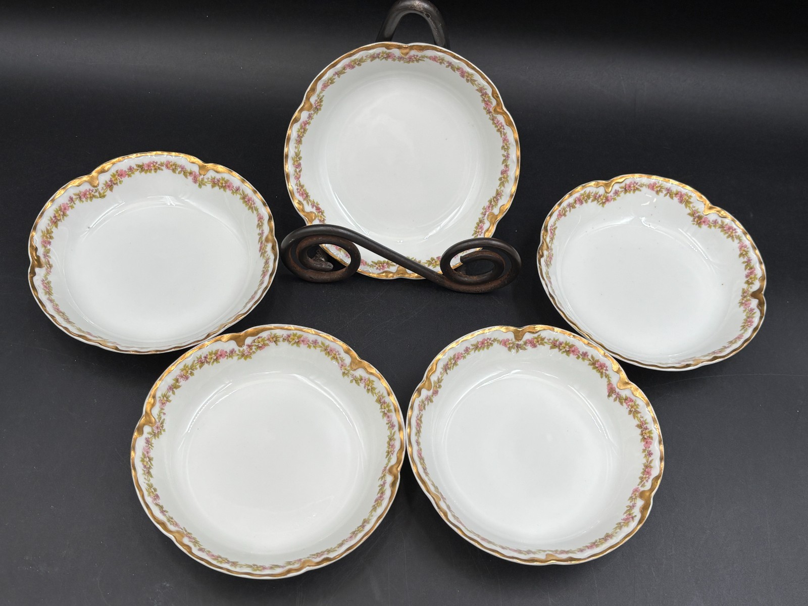 Haviland “SCHLEIGER 524″ Germany ~ Set of 5 ~ Dessert Bowls ~ 5”