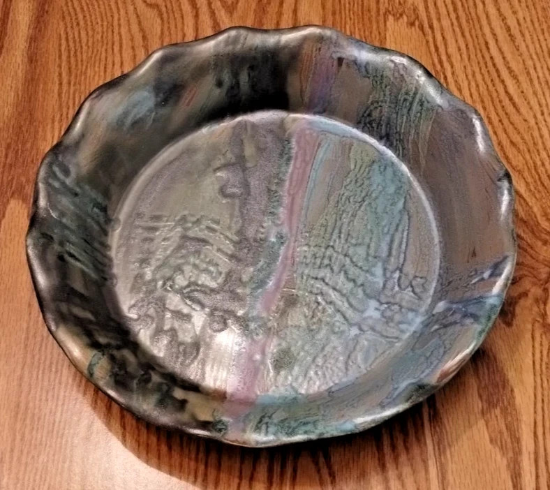 Bennington Potters VT Equinox Glaze 1850 Pottery Lot of 3 Pie Plate Pitcher Bowl