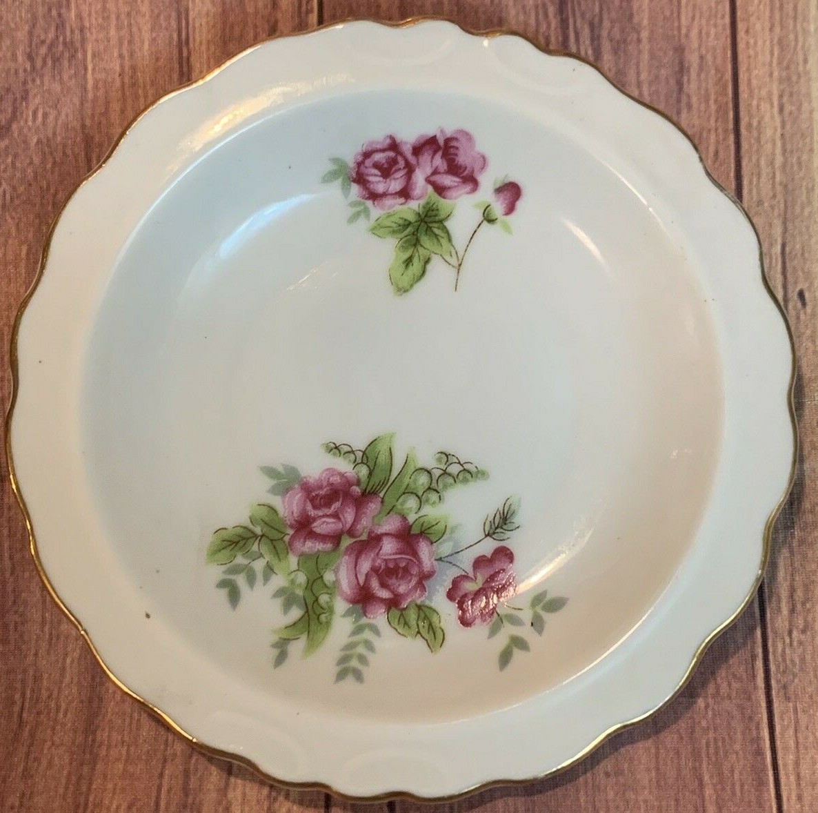 Diamond Fine China ~ Floral Creamer and Saucer Set ~ Japan *mini*