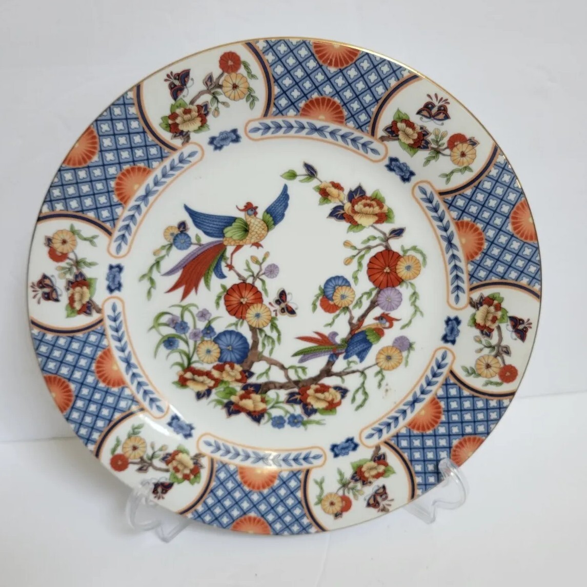 Set of 6 “CHINA GARDEN” 10 1/4″ DINNER PLATES MIKASA FINE CHINA OF JAPAN NOS
