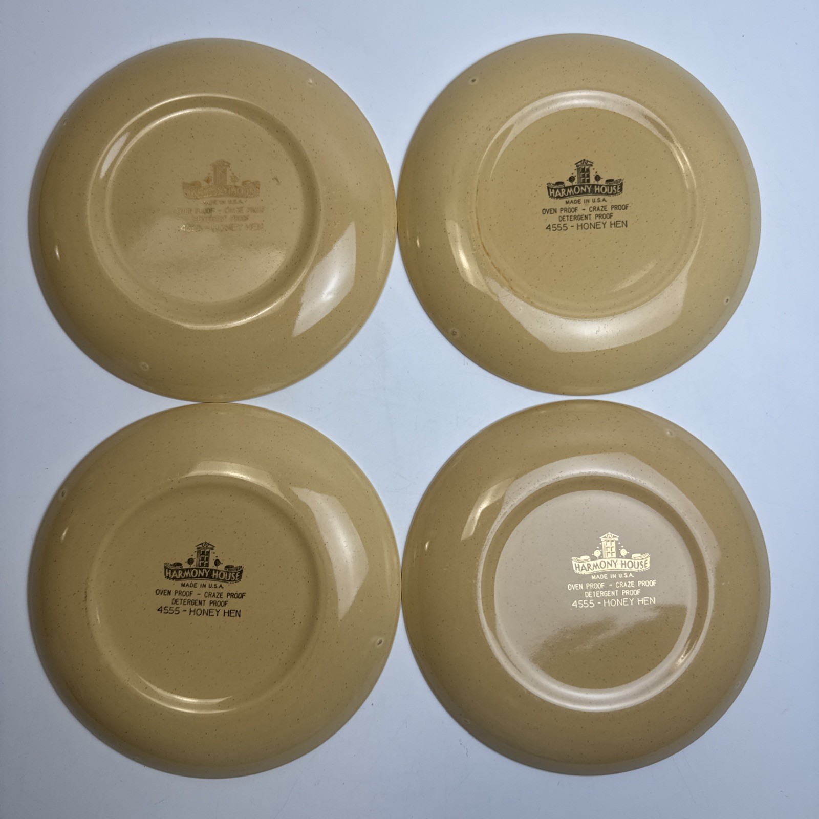 Vintage Harmony House Honey Hen 4 Salad Plates & 4 Saucers Rooster 1960’s