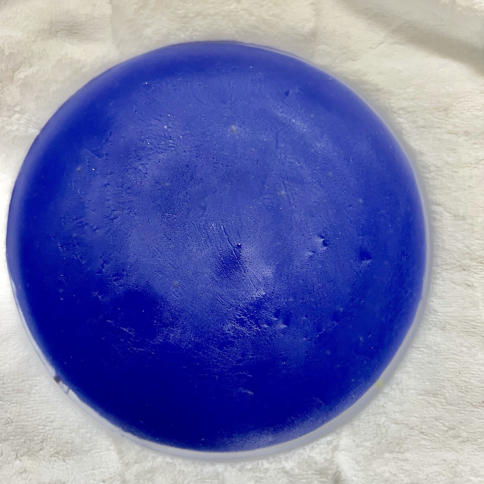 Abstract Fused Dichroic Art Glass Plate Blue Multicolor Modern Decor 8”