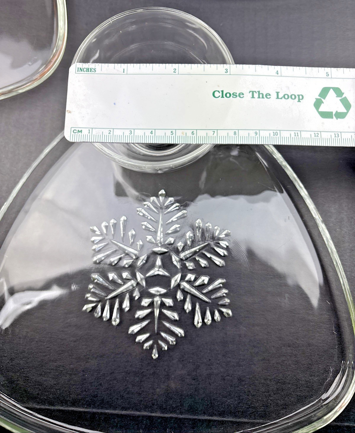 1950s Indiana Glass Snowflake Snack Set 6 Plates & 6 cups~12pc Smart Set ~MINT