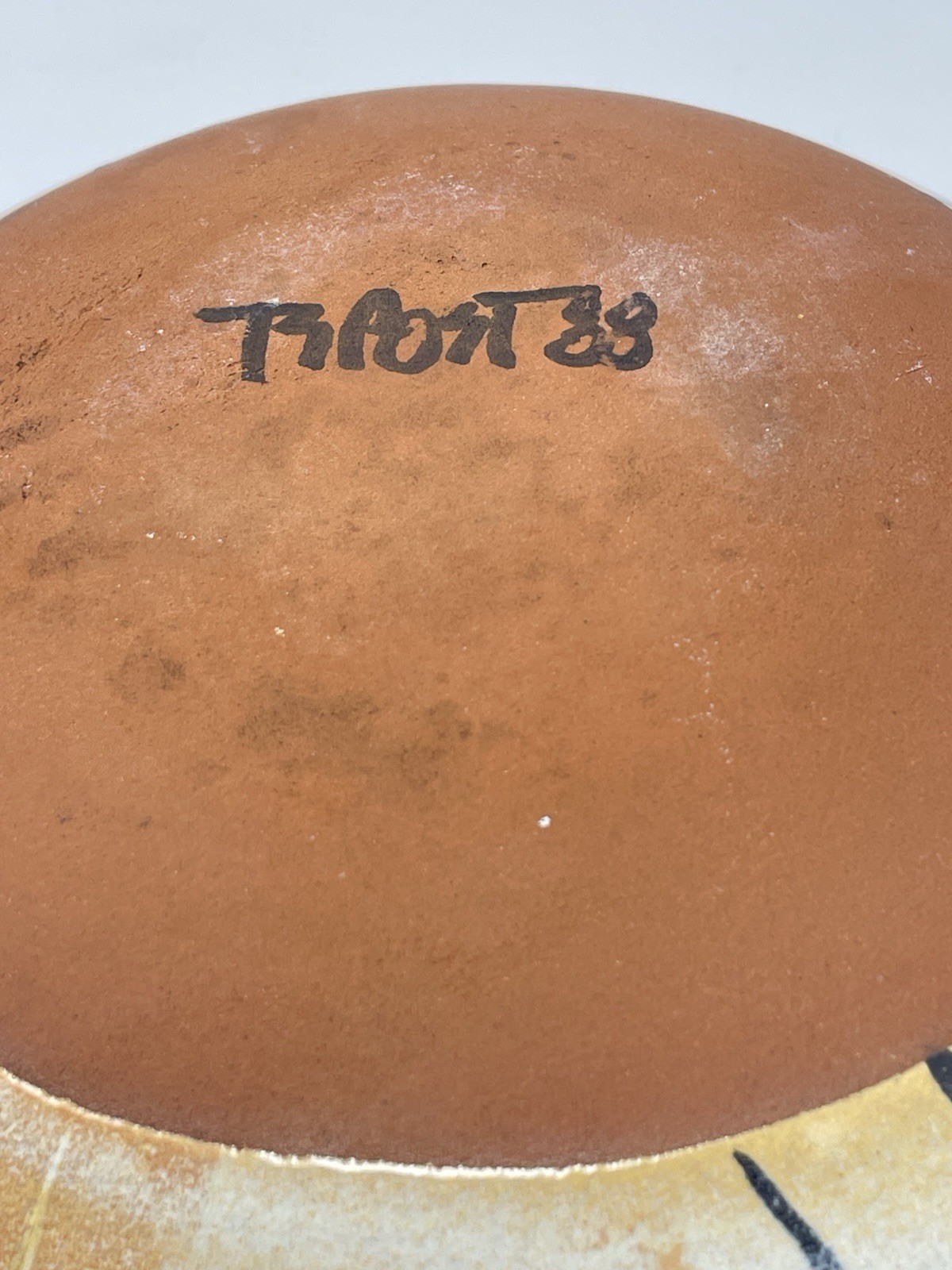 T S Post Pottery Bowl 7.5” 1988 Studio Art Abstract Southwest Signed Vintage