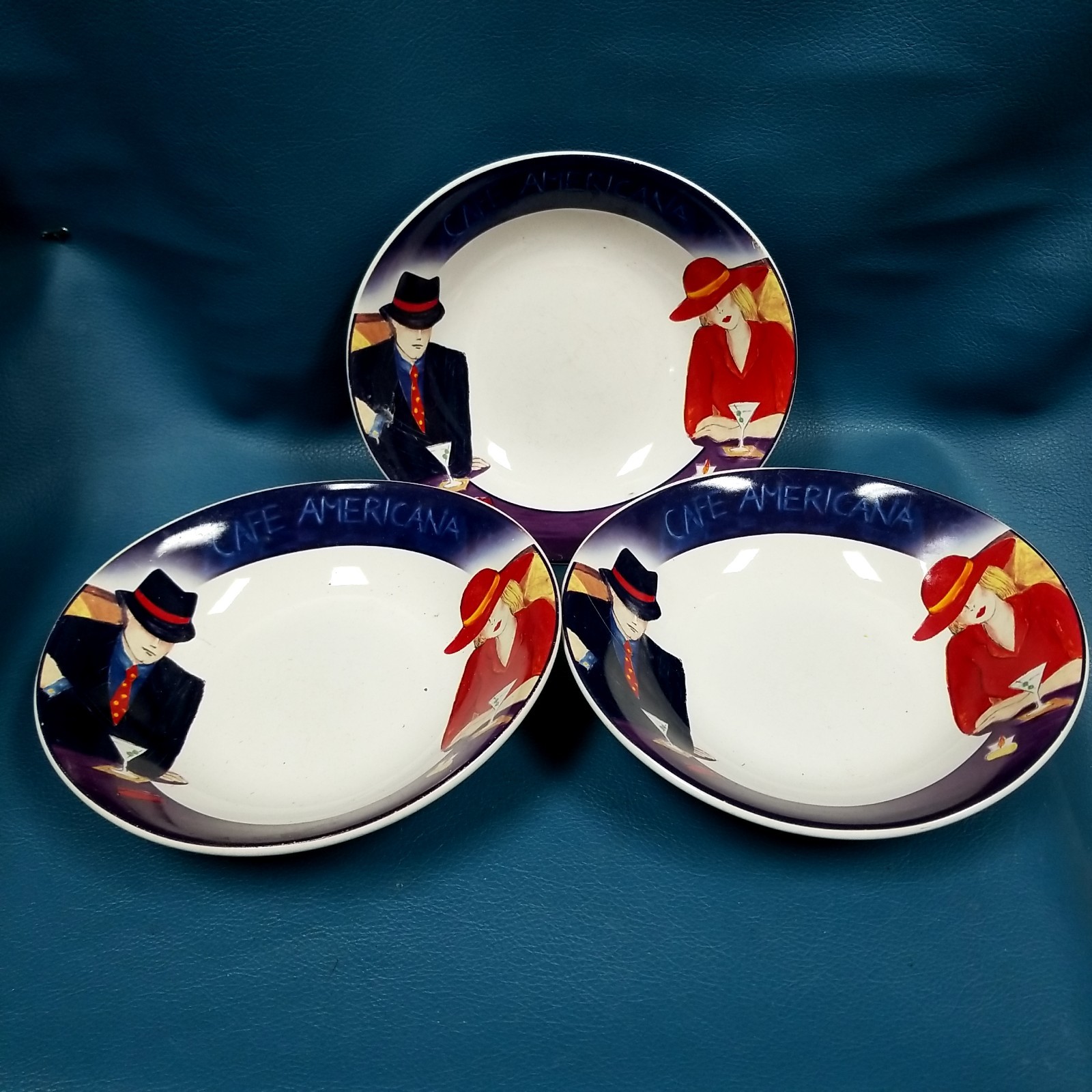 Set of 3 VTG Sango Cafe Americana 4911 7.75″ Soup Salad Bowls