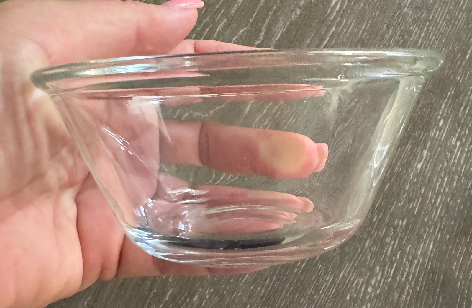 THREE clear Flared-Rim Custard-Cups glass 2″ h x 4 1/2″ dia.