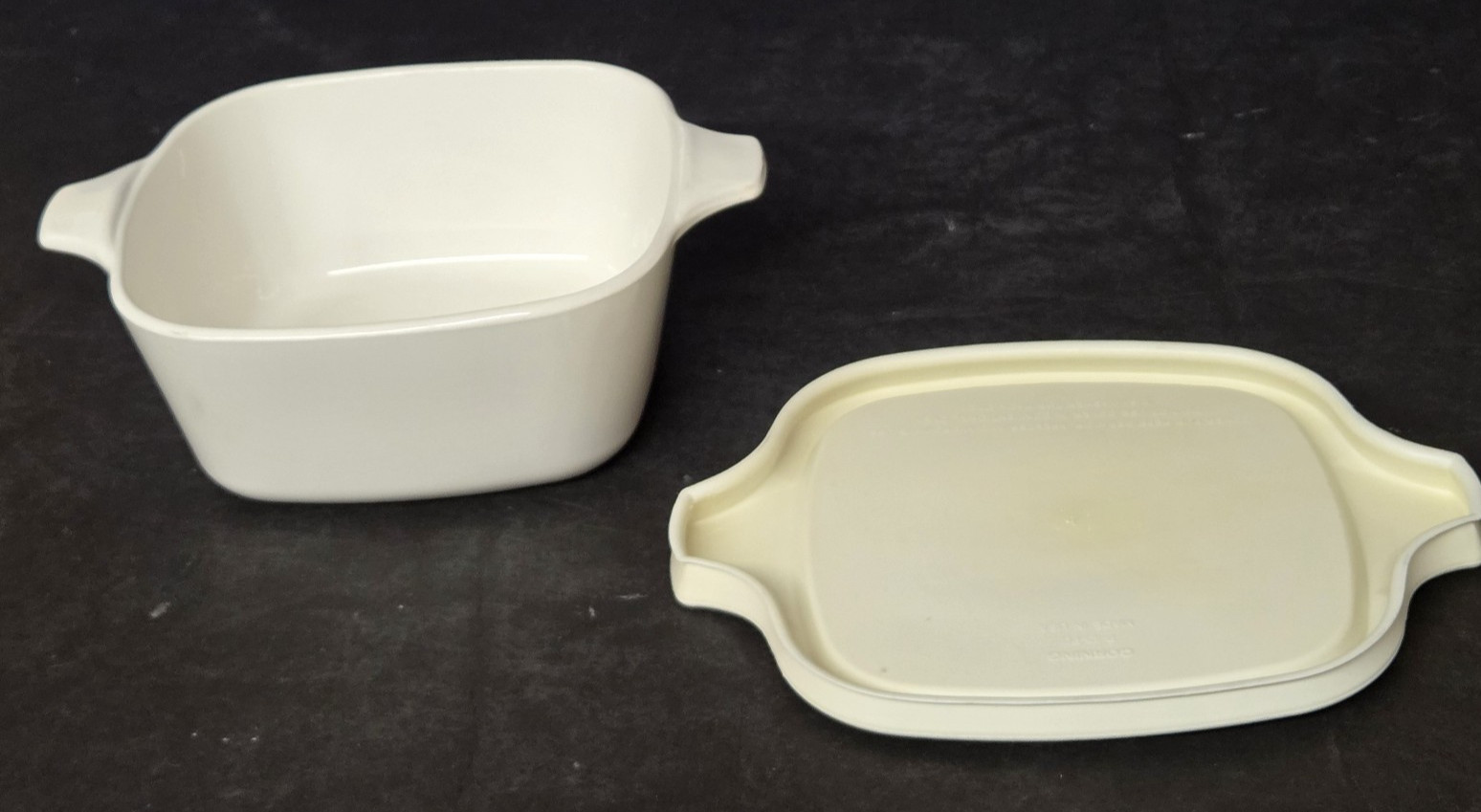 Vintage Corning Ware Cookmates K-PP-43 Small Casserole Dish w/Rubber Snap on Lid