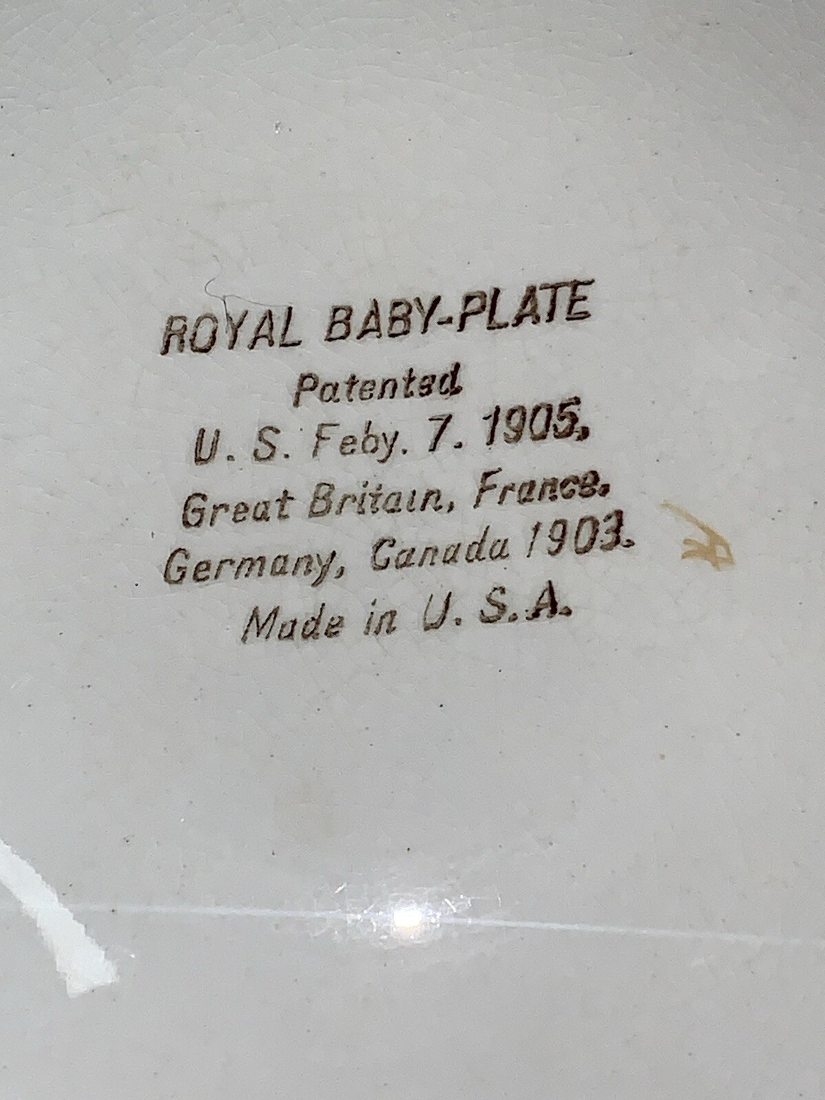 Antique Royal Baby Plate Bowl PAT. U.S. FEB 7, 1905 Two Dutch Girls Vintage