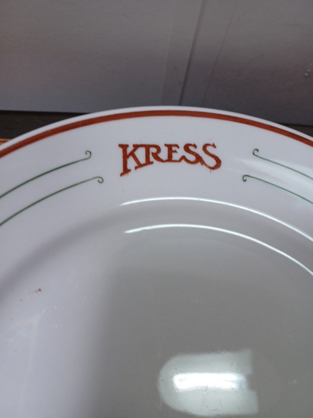 VTG Lunch counter Plate Kress Store 9” In Great Shape By Mayer China JRR43