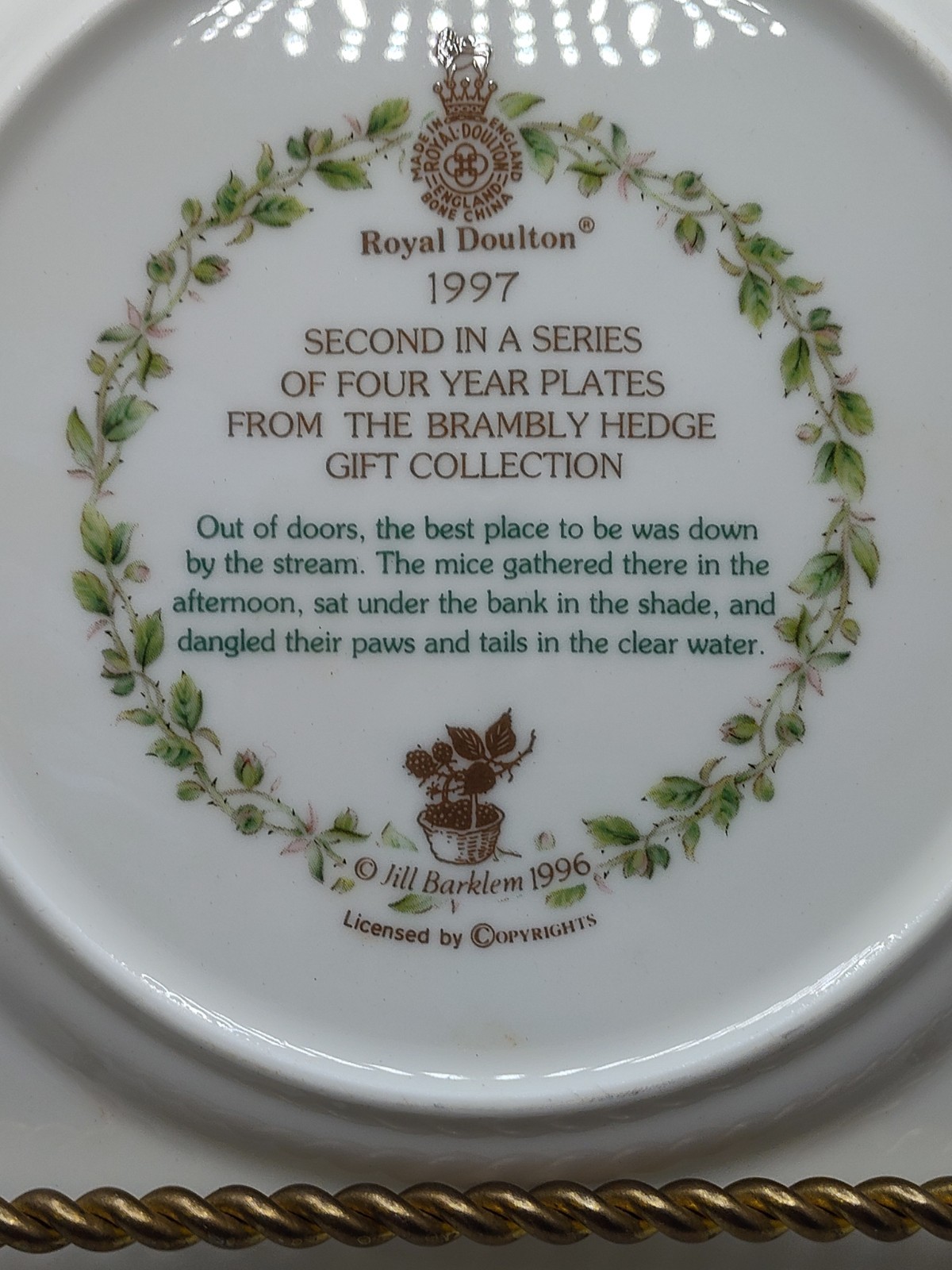Royal Doulton Brambly Hedge Plate 8” Year 1997 New With Box