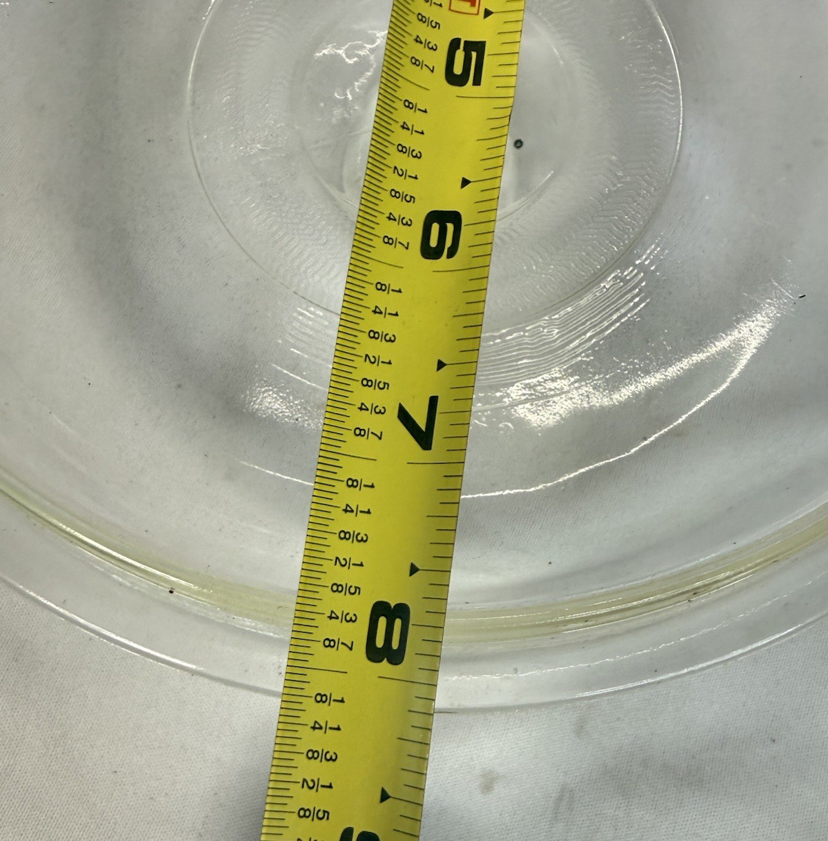Pyrex Style Round Glass Lid 8 1/8 Inches for Saute Pan/Casserole Dish Marked 407