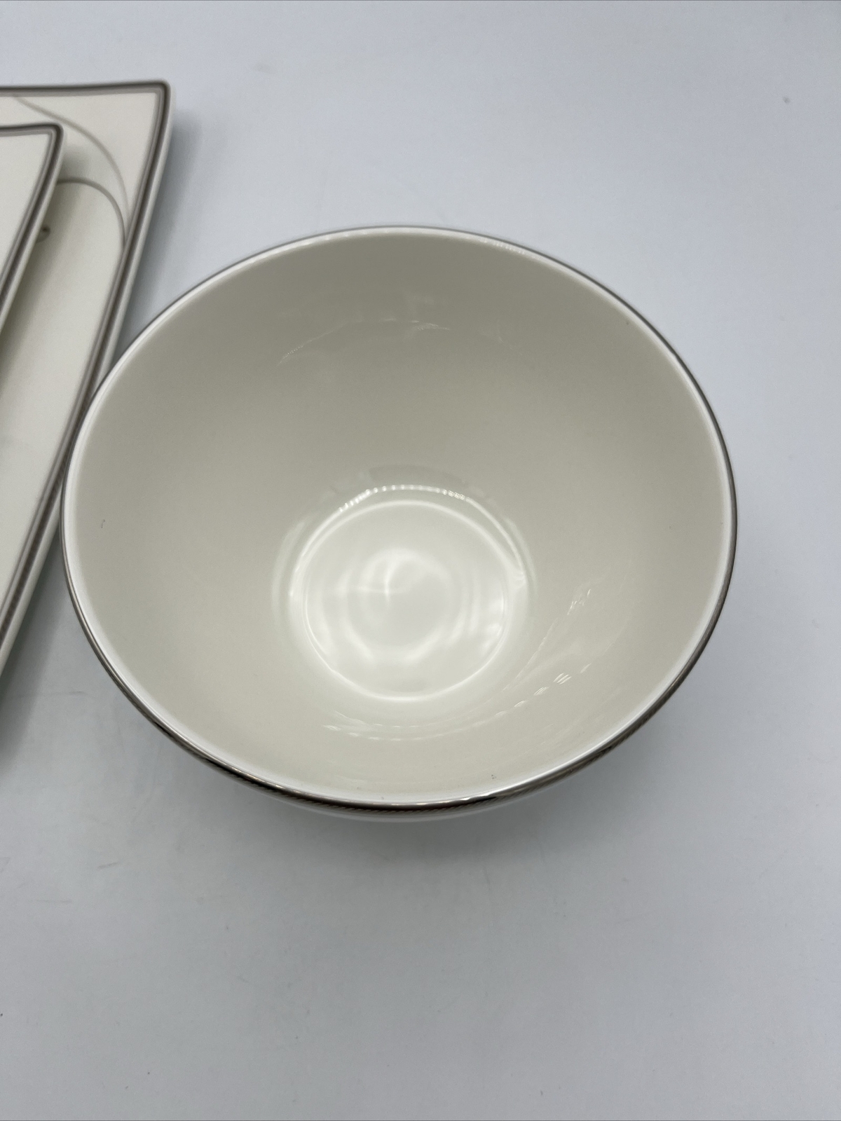 Noritake China Platinum Wave Four Piece Square Place Setting