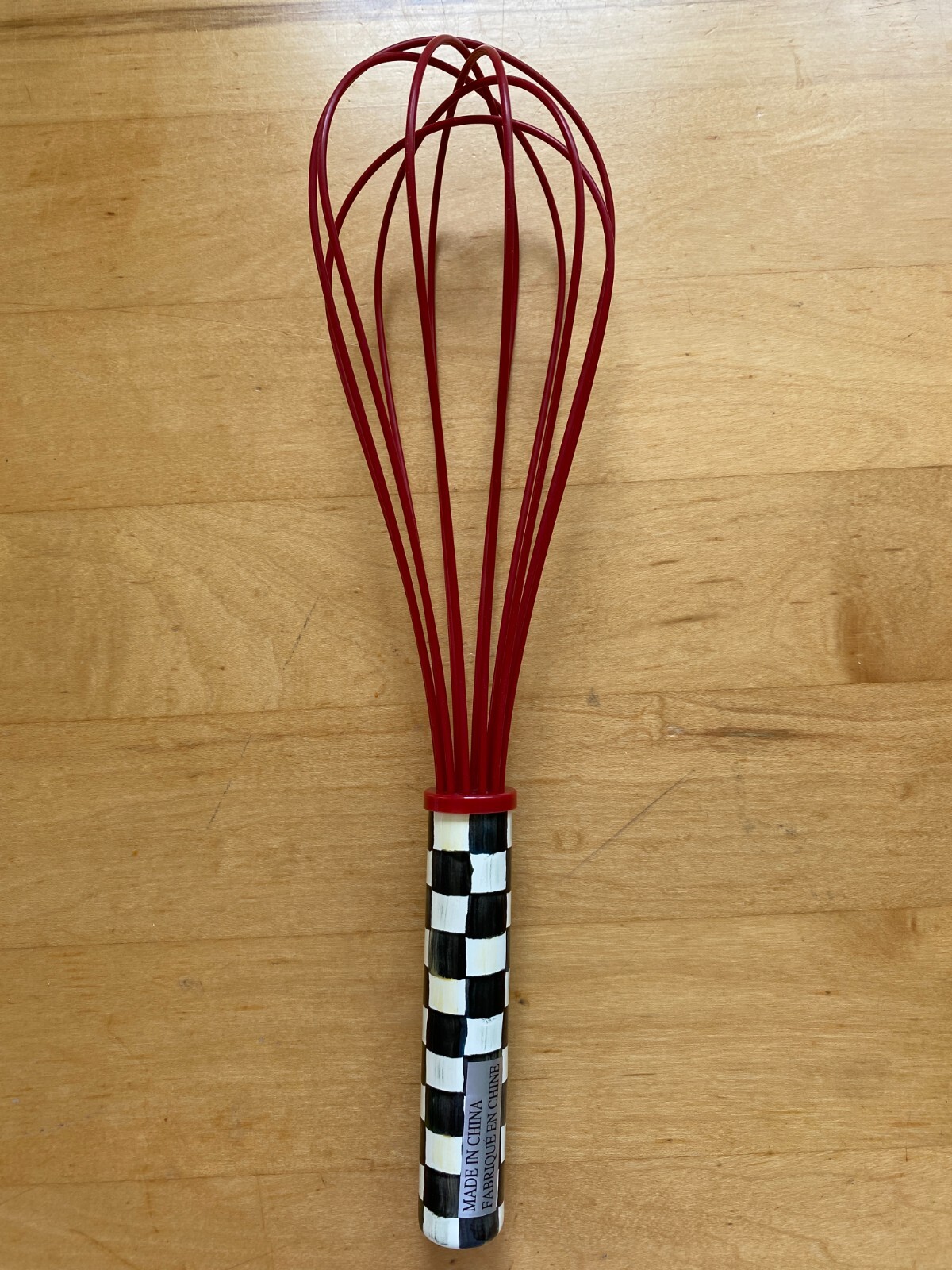 MacKenzie Childs Whisk Courtly Check w/Red Large NEW in Box Retired