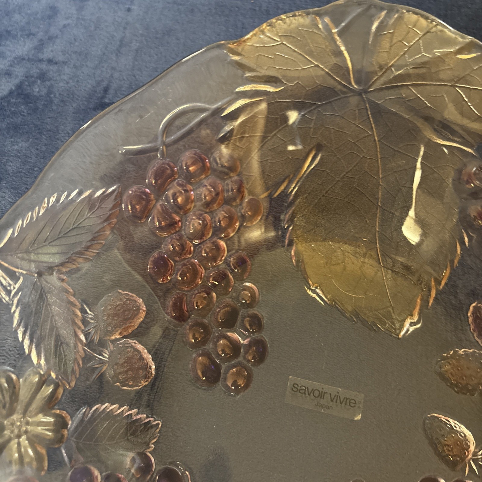 Vintage MIKASA Chablis Glass Duo With Cheese Serving Platter Plate+Oval Bowl