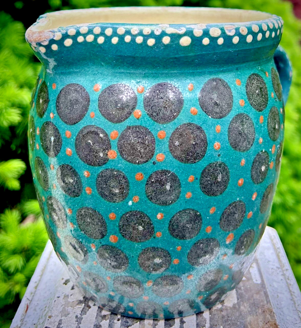 FRENCH ANTIQUE POTTERY EARTHENWARE CONFIT GLAZED VESSEL STONEWARE CERAMIC JUG