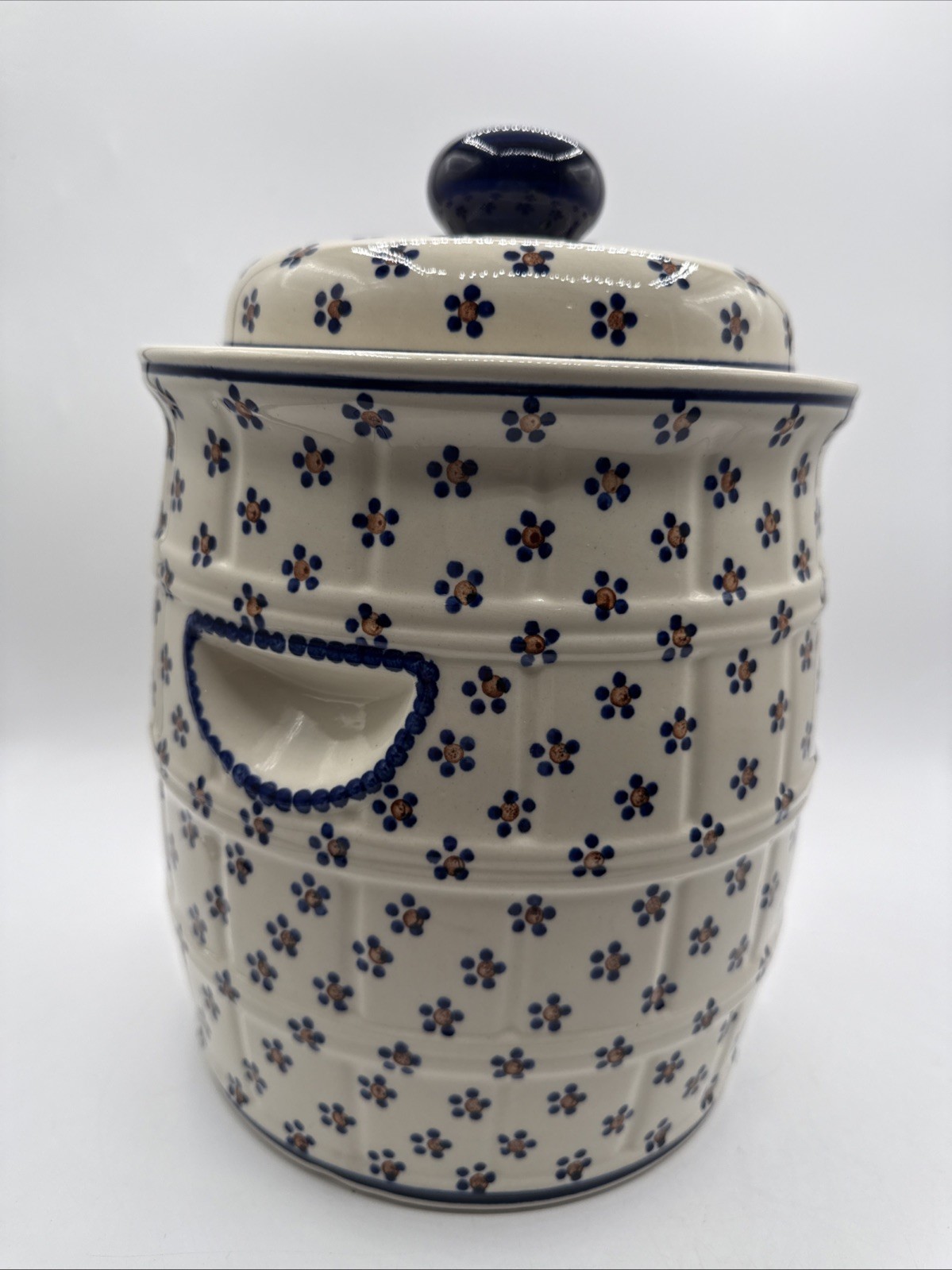 Polish Pottery Boleslawiec Pickeling Fermenting Sauerkraut Jar Water Seal 12”