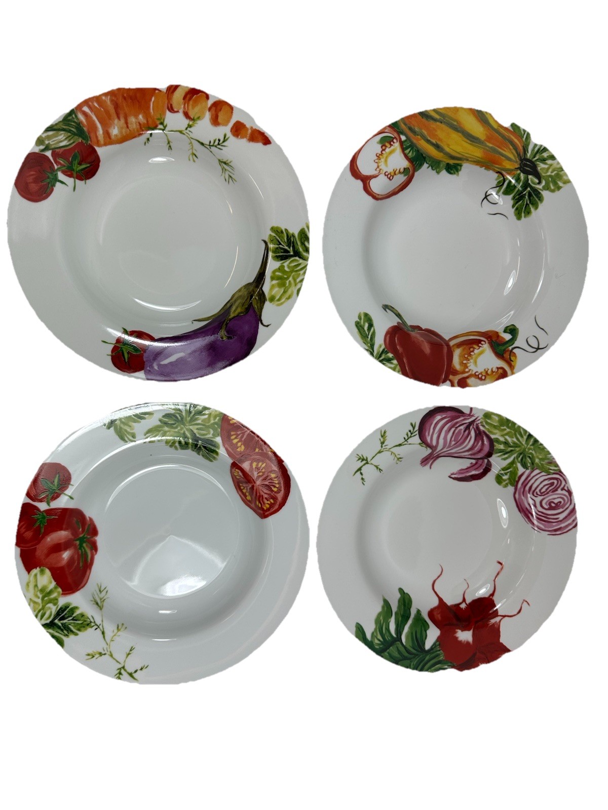 World Market Pasta Bowls Vegetable Coupe Soup 9.25″ Set Of 4