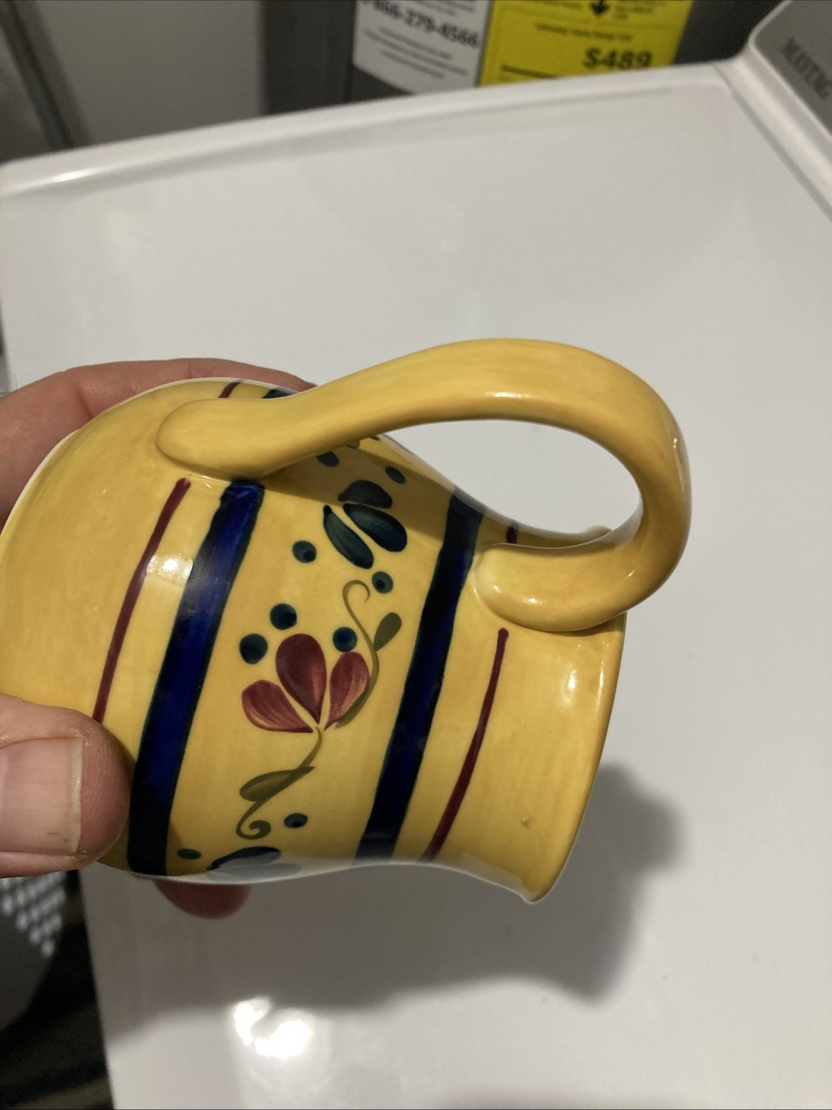 Home & Garden Party Stoneware Collection Yellow Floral Small Pitcher