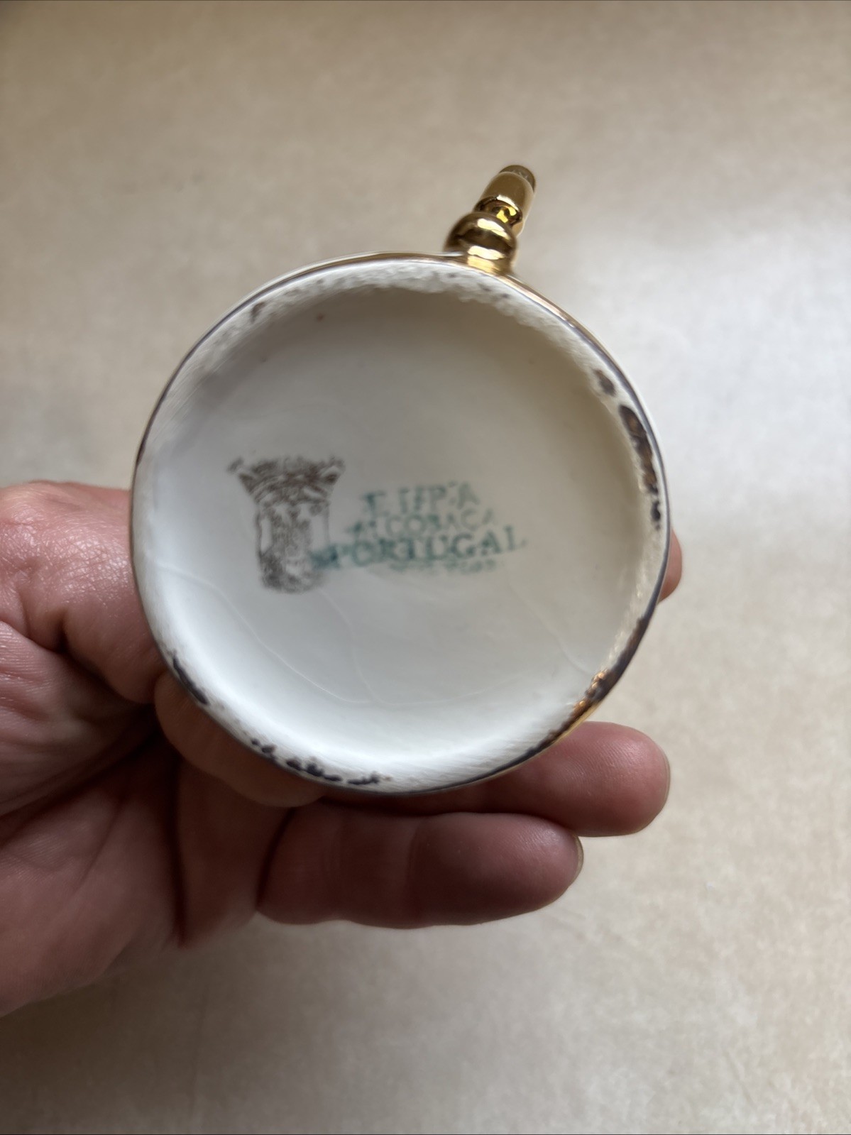 Vintage Elpa Alcobaca Cherubs Porcelain 2 Person Coffee/Tea Set & Tray Portugal