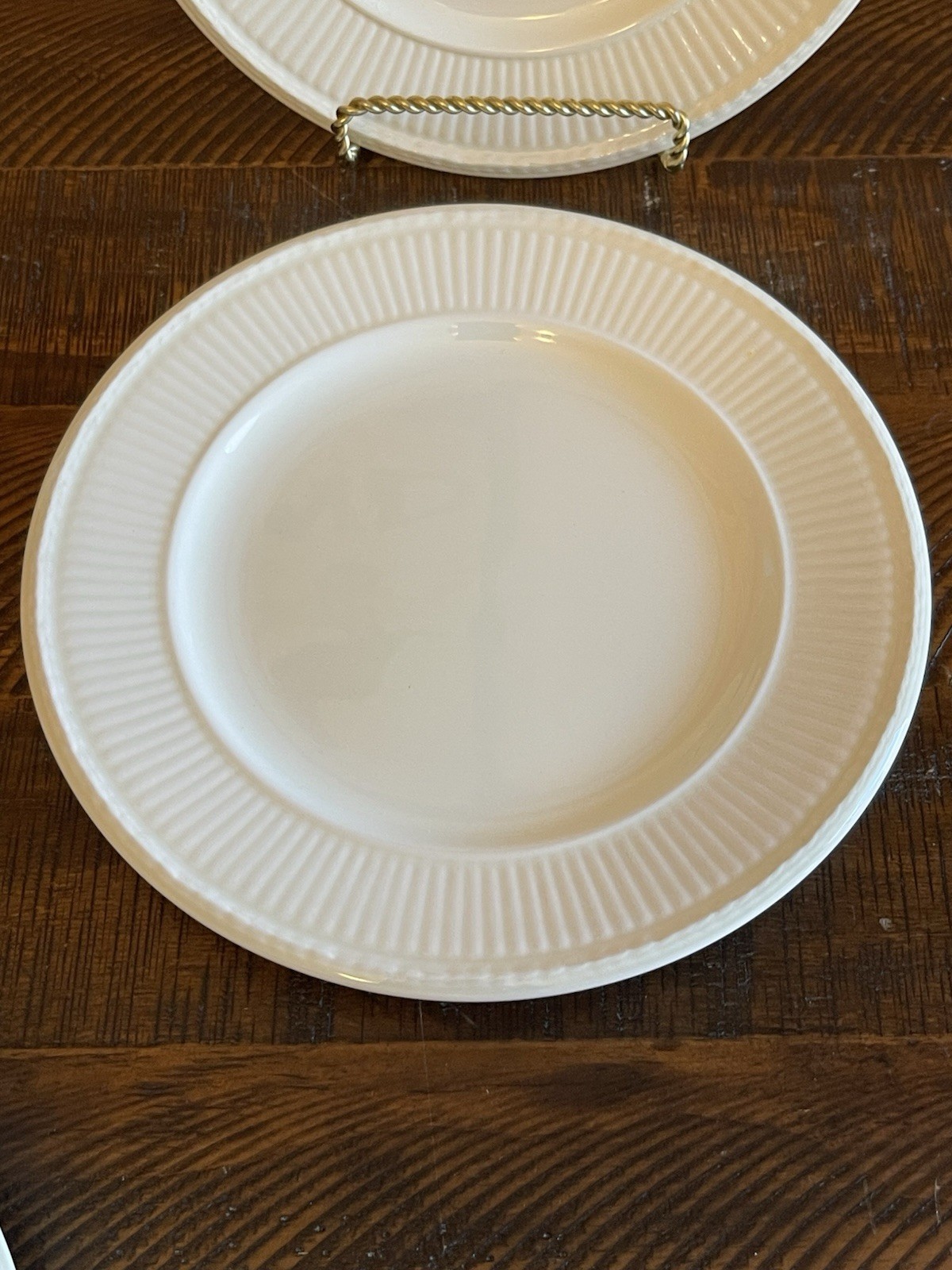 Wedgwood Edme Salad Plates ~ Set of 8 Ivory Off White Plates