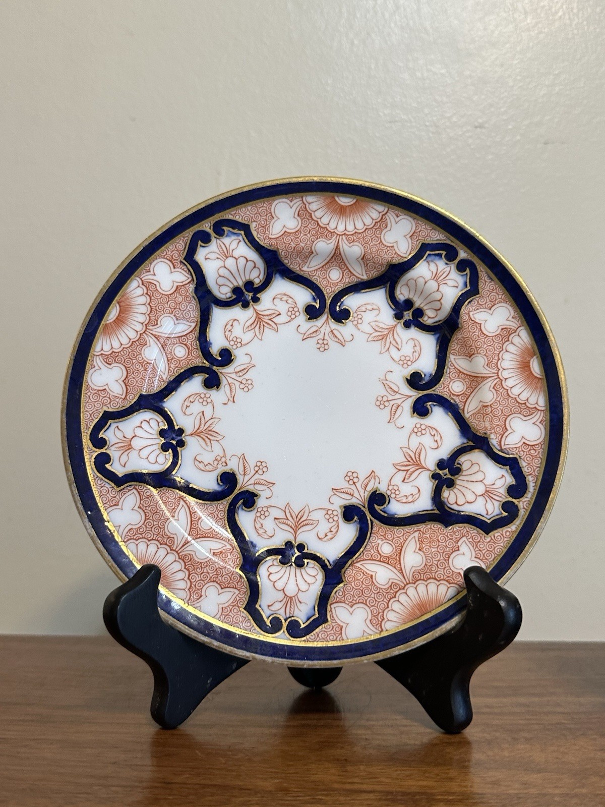 Antique Royal Worcester 7” Imari Bread Plates Set Of 9 Rust Cobalt Gold 1905