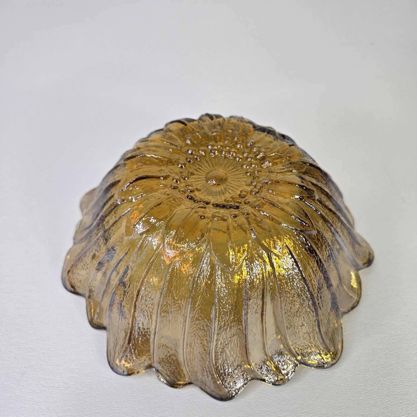 Vintage Indiana Iridescent Carnival Glass Marigold Sunflower Candy/Trinket Dish