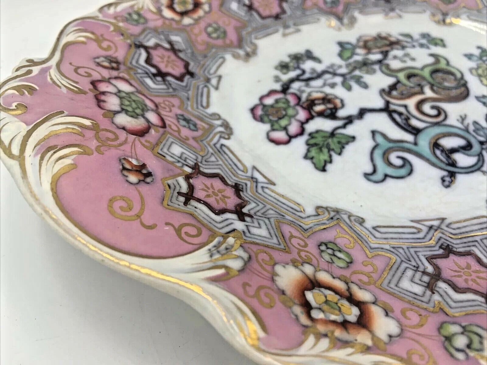 Antique French China Company Decorative Dish Ohio Hand Painted Oval Platter