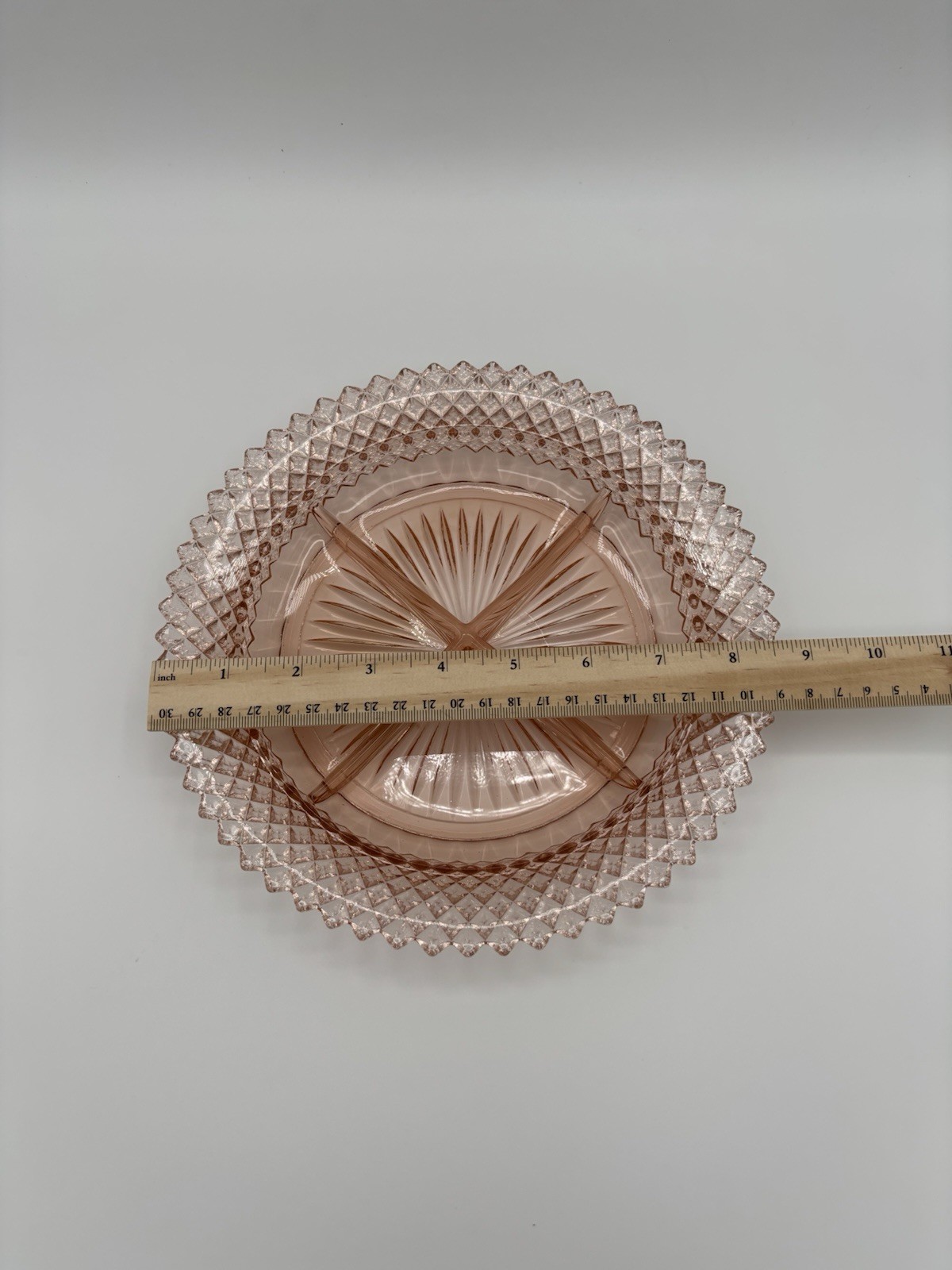 Vintage Anchor Hocking Miss America Pink Depression Glass 4 Divided Relish Tray