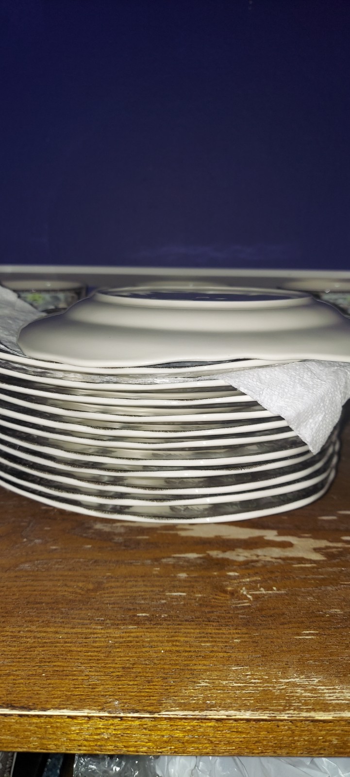 The Friendly Village Covered Bridge Square Salad Plates Johnson Brothers