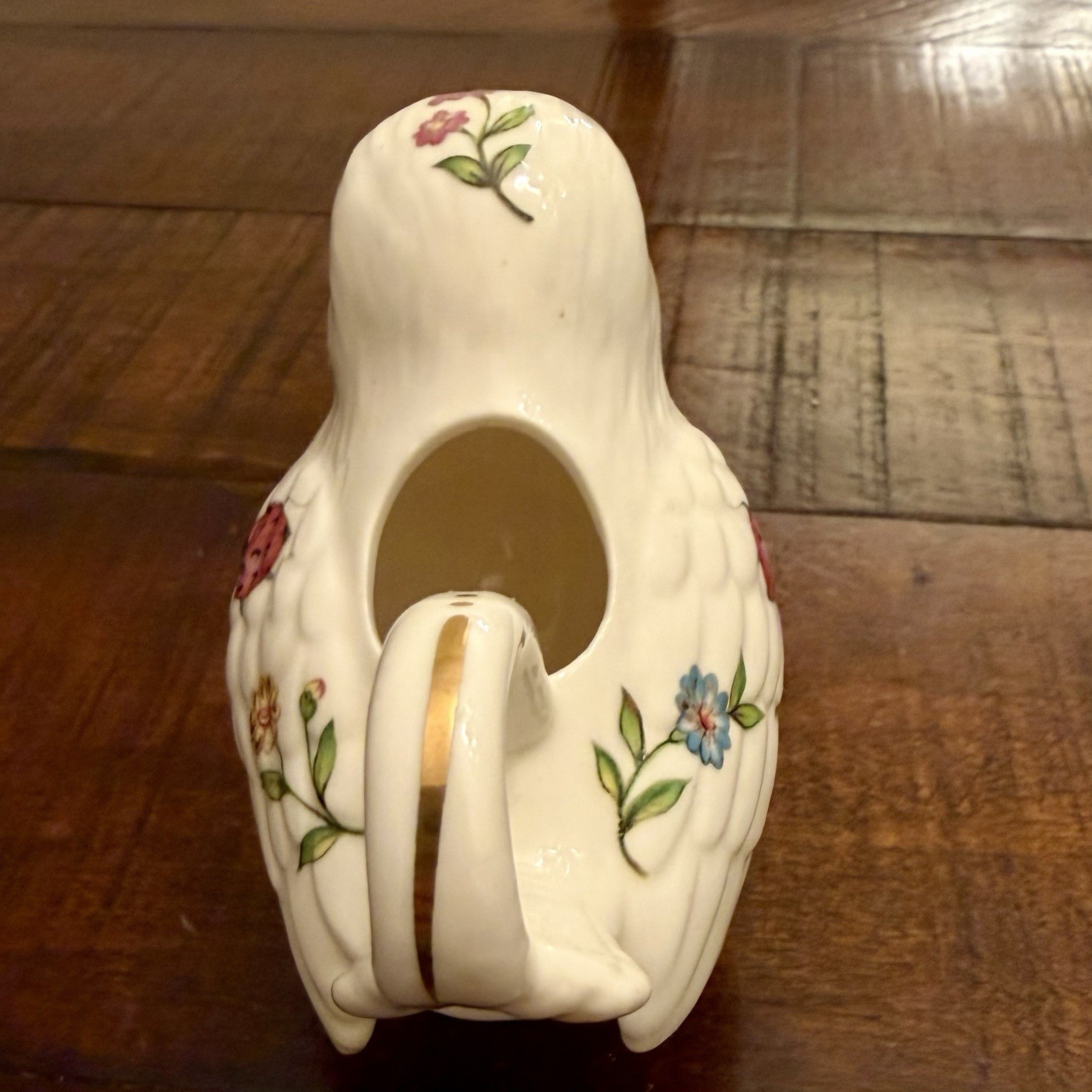 2006 Peppertree Tabletops Bird Shaped Creamer Gold Accents Bees Flowers
