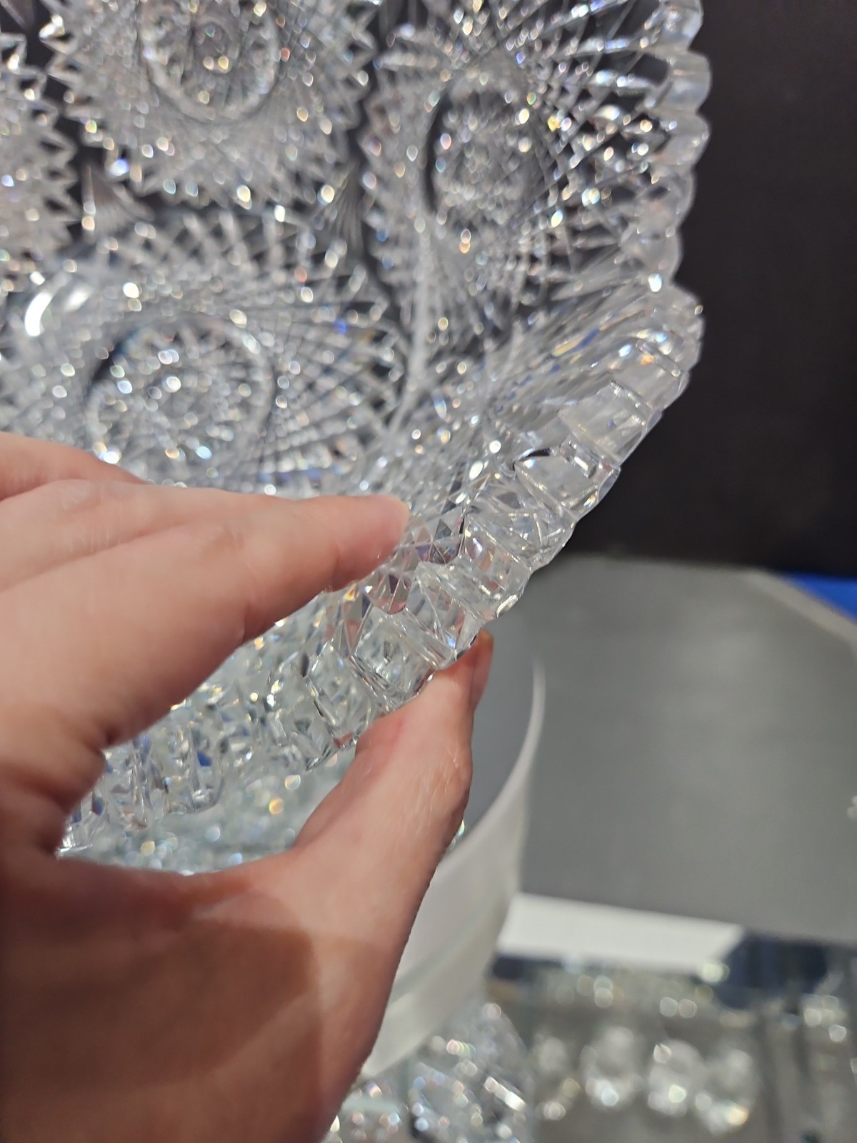 Extra Thick Bowl c.1900 American Brilliant Period Cut Glass Crystal Krantz Smith