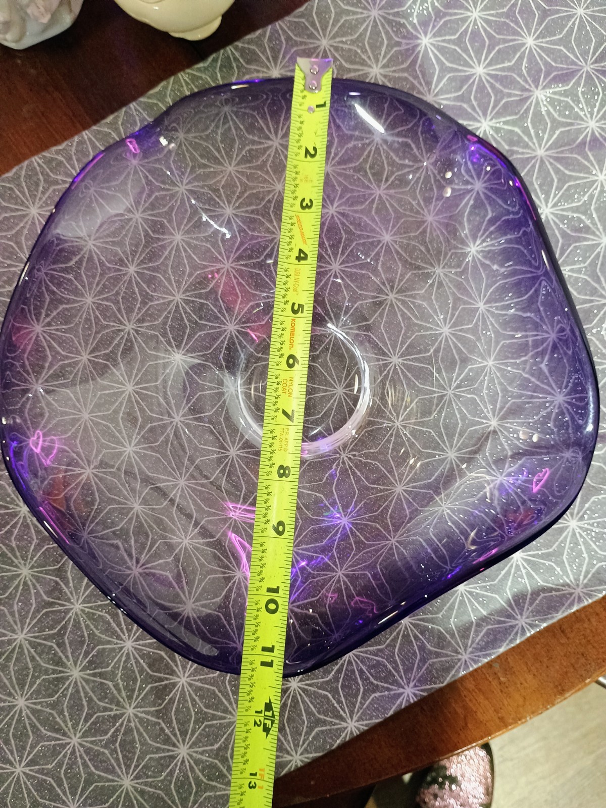 Lenox Purple Crystal Glass Ruffled Bowl 11 in Diameter With Original Sticker
