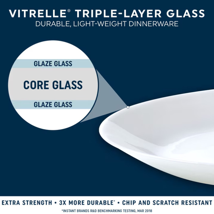 Corelle Winter Frost White 8.5″ Glass Salad Plate (Set of 6)