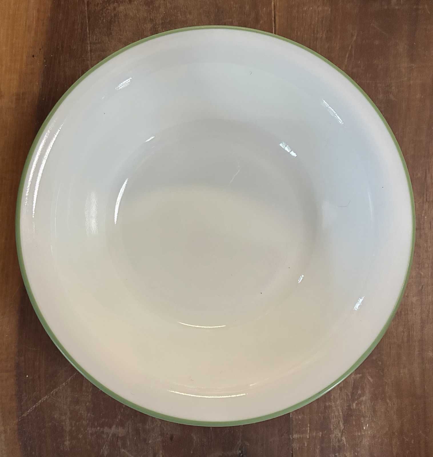 New Set of 4 Corelle Shadow Iris Bowls 7.25″ Soup Cereal Green Rim