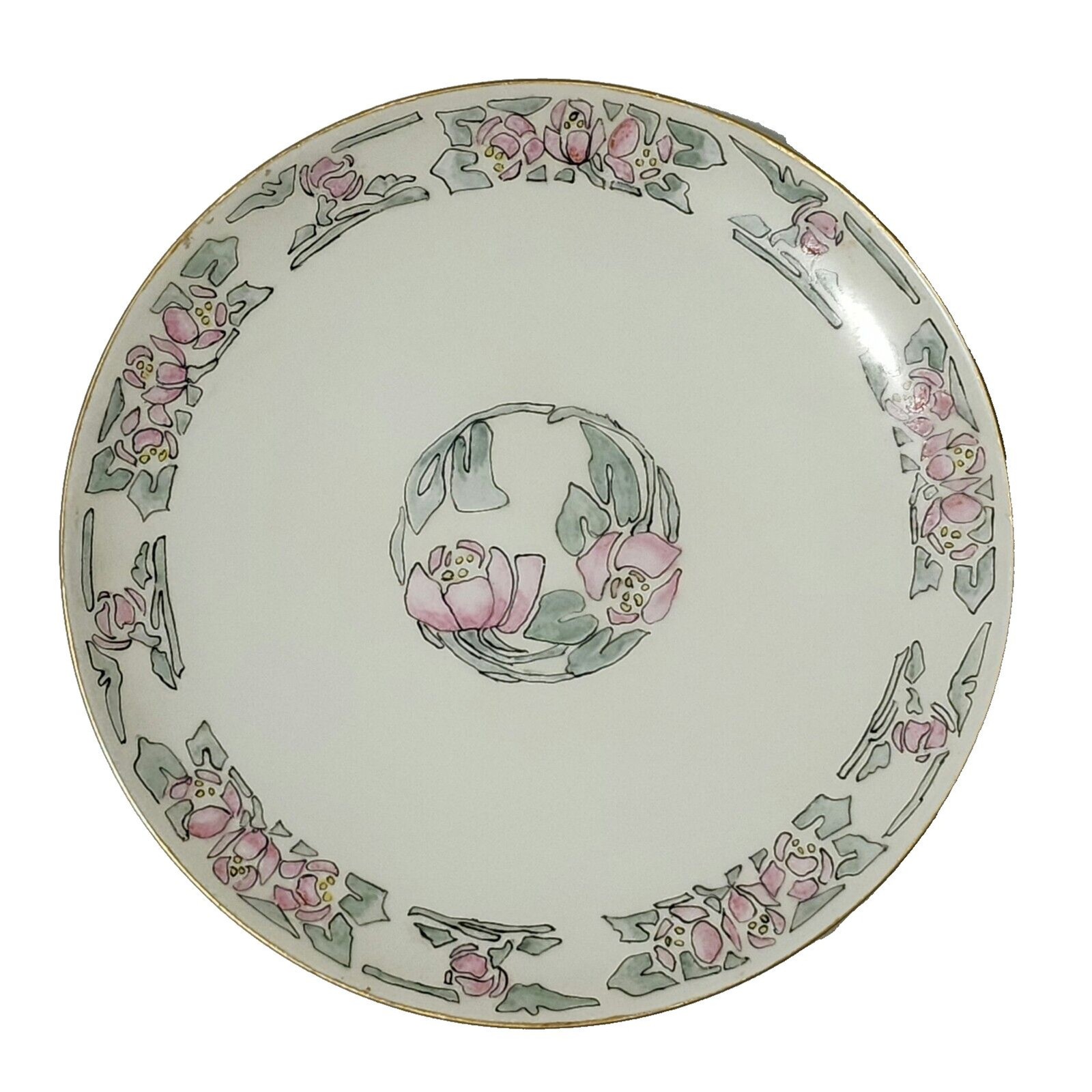 Antique Haviland Limoges France Plate Wild Roses Hand Painted Signed Carmichael