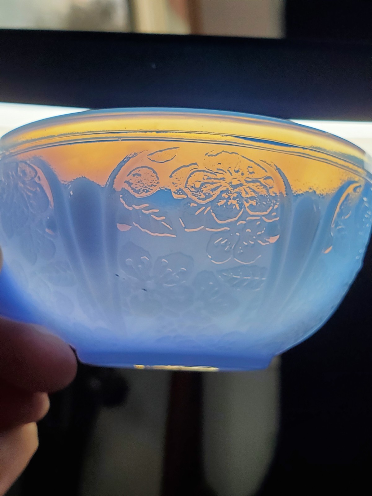 13 Piece Jeannette Delphite Blue Cherry Blossom Depression Glass Child’s Tea Set