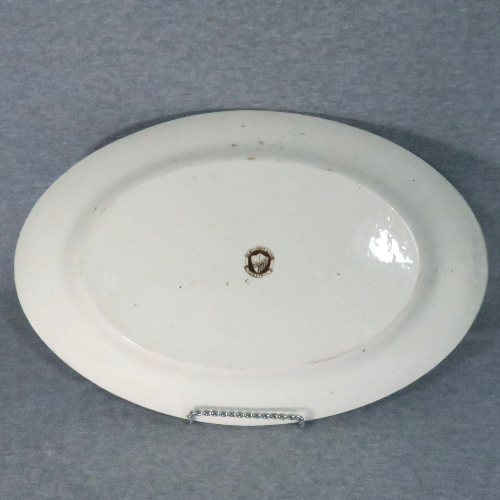 Antique GW Turner & Sons Transferware Platter Phileau Brown White Oval England