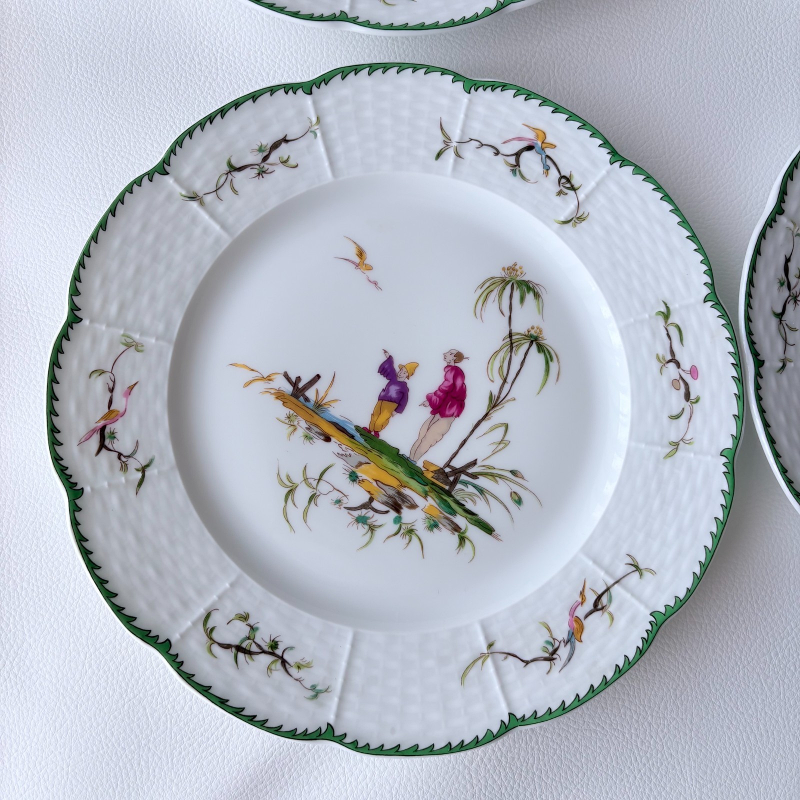 RAYNAUD Limoges SI KIANG Plate Full Set 6 [No.1 – 6] 22cm/8.7″