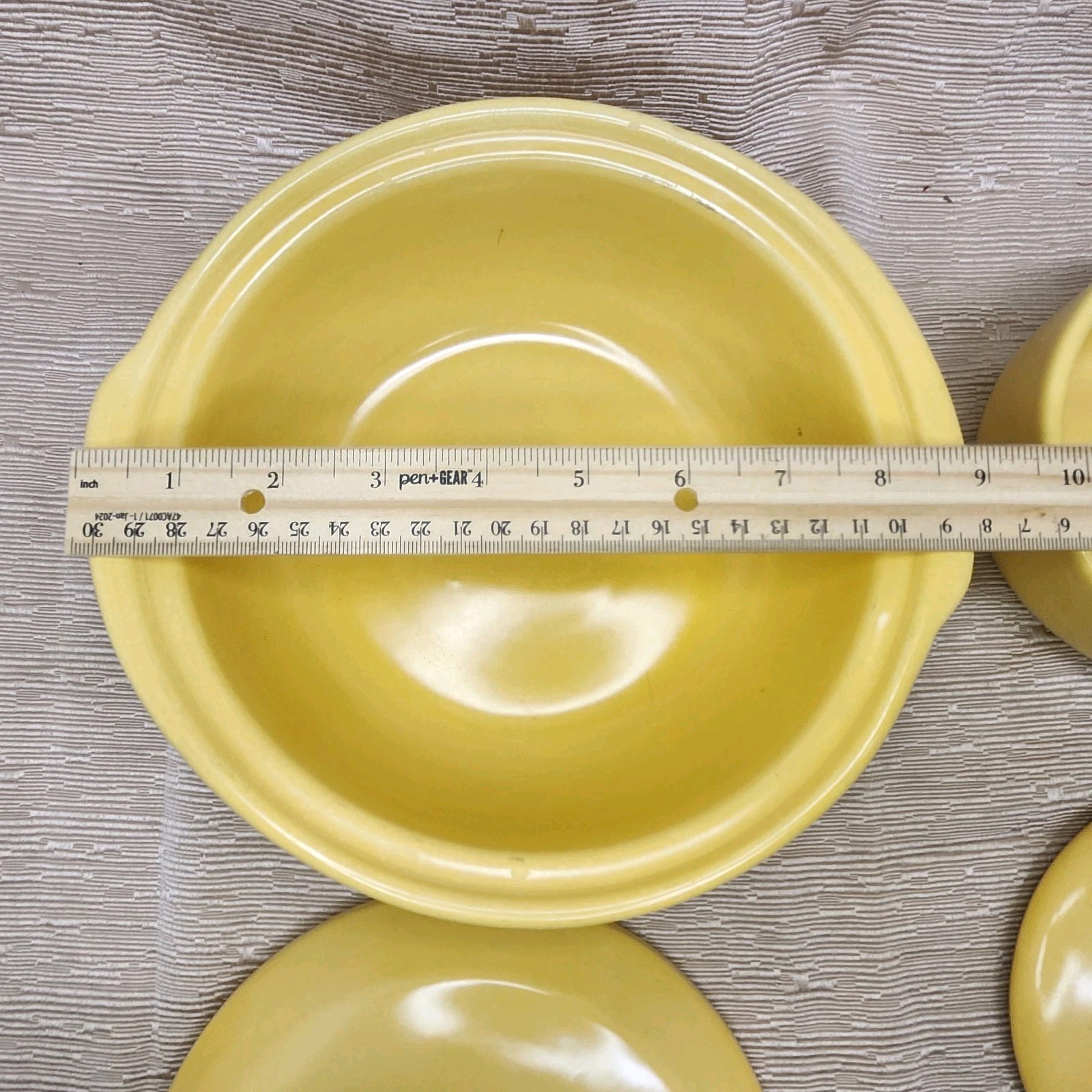 La Solana Pottery Stoneware Covered Casserole Dish & Saucepan Yellow Vintage MCM