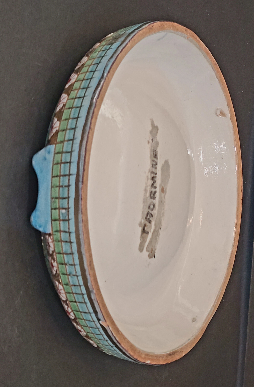 VTG Taormina Ashtray Majolica Mosaic Style Green Blue Gold EUC Rare Find-Italy