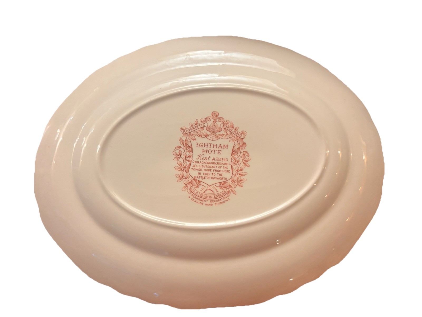 J&G Meakin “Romantic England” Red Transferware Vegetable Serving Platter