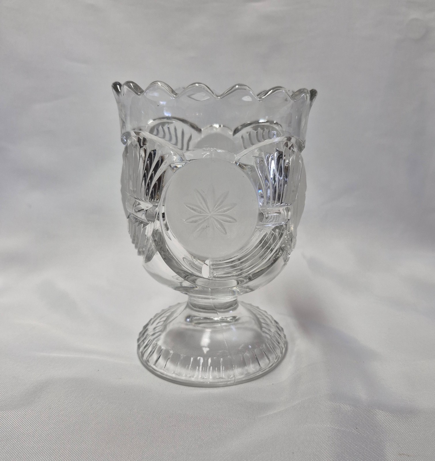 Frosted Circle Spooner Bryce Bros. Pattern Glass