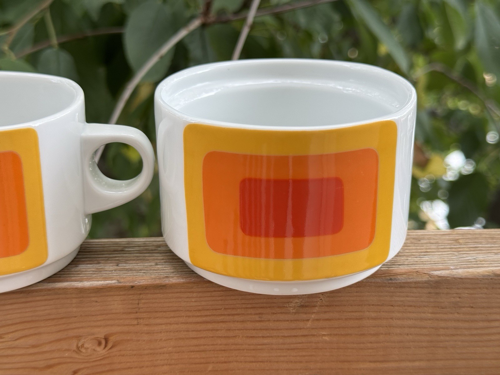 Vintage Rosenthal Studio Line Wolf Karnagel MCM Creamer & Sugar Pot Set Orange