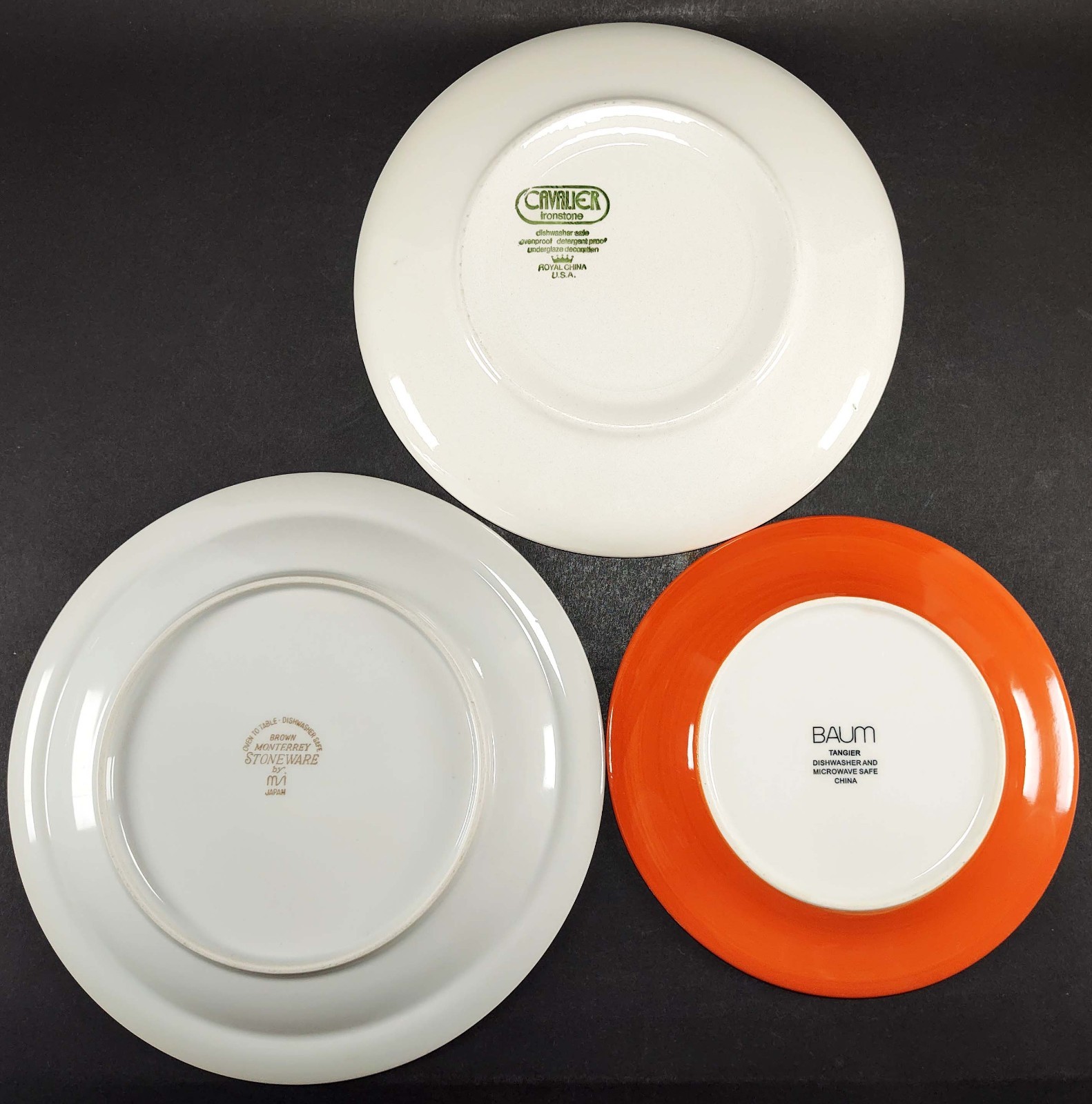 3 Mismatched Plates Brown Gallery Wall Collection Retro Rustic Boho Decor