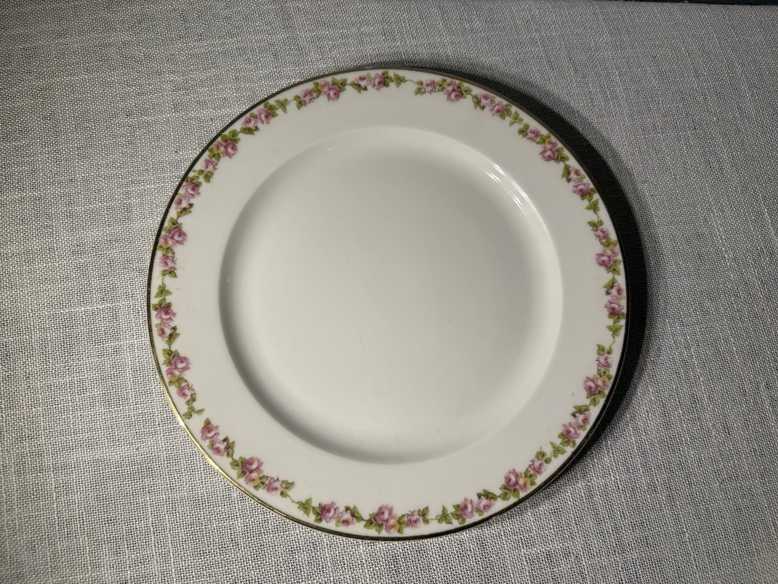 Vintage Floral Decor Display Plates Set Wedgwood Redon Haviland Pink Roses 4 Pcs